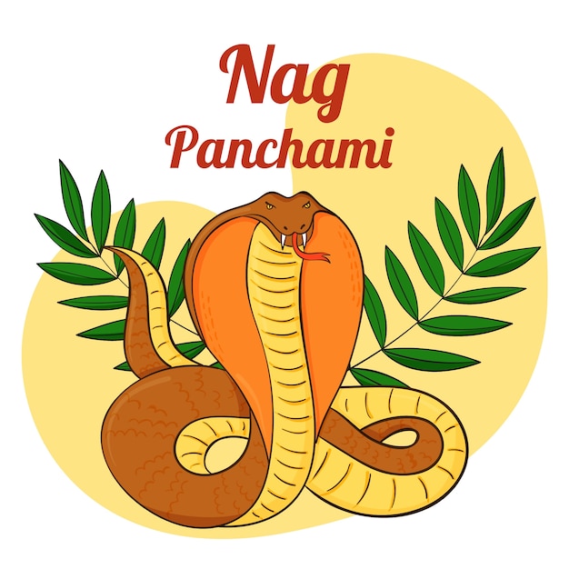 Hand drawn nag panchami illustration