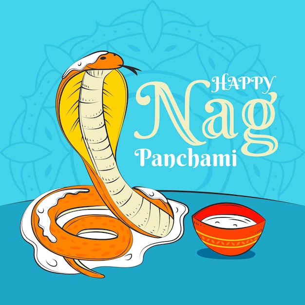 Free vector hand drawn nag panchami illustration