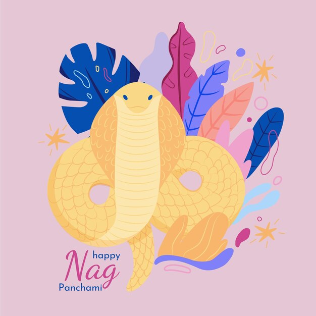 Hand drawn nag panchami illustration