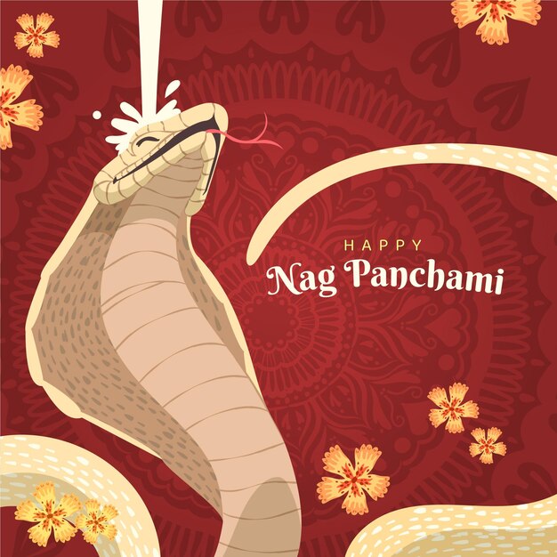 Hand drawn nag panchami illustration