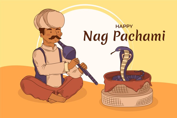Free Vector hand drawn nag panchami illustration