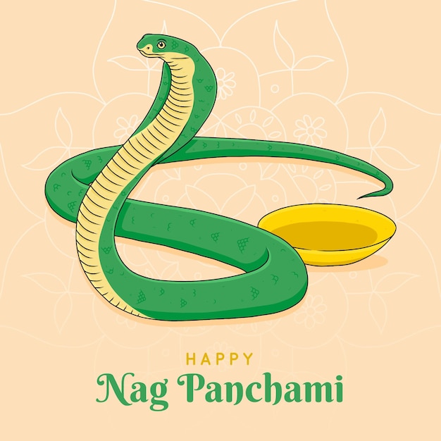 손으로 그린 nag panchami 그림