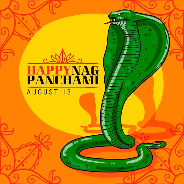 Hand drawn nag panchami illustration