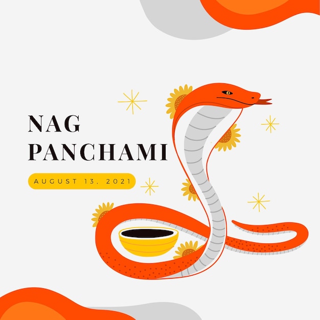 Illustrazione disegnata a mano di nag panchami