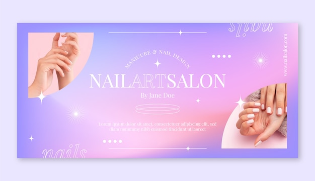 Free vector hand drawn nail salon horizontal banner