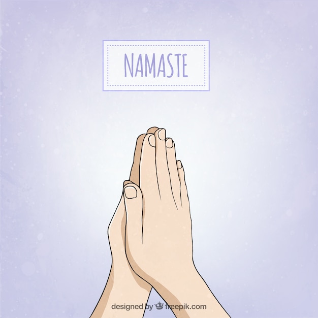 Hand drawn namaste posture