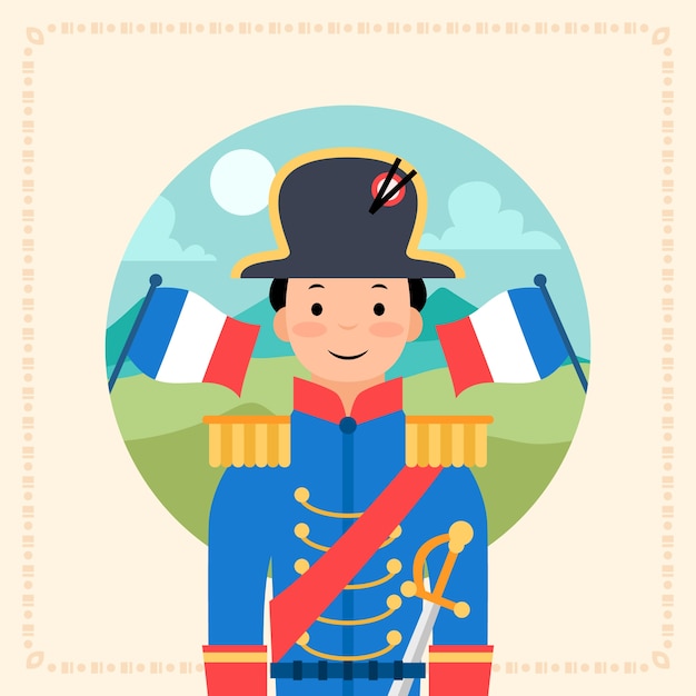 Free vector hand drawn napoleon illustration