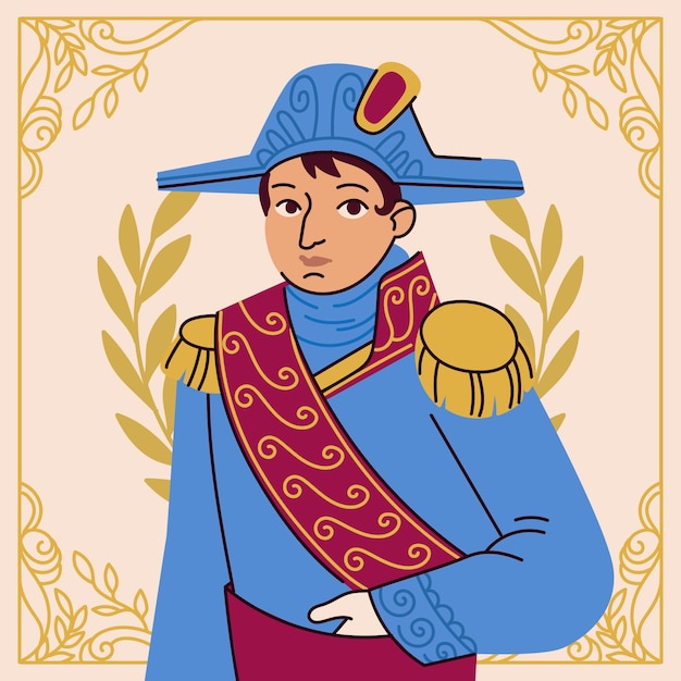 Free vector hand drawn napoleon  illustration