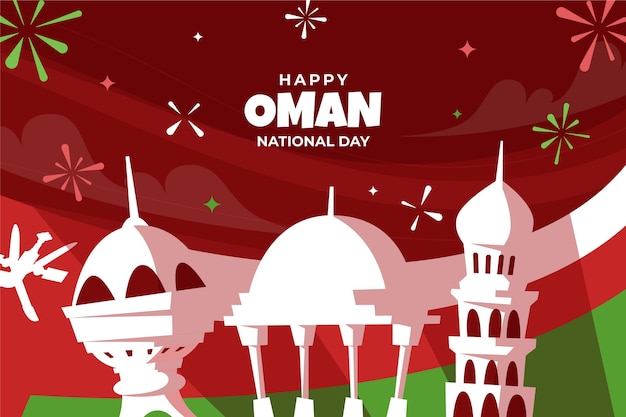 Бесплатное векторное изображение Ручной обращается национальный день омана