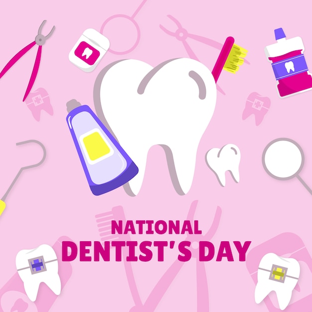 Free vector hand drawn national dentist's day illustration