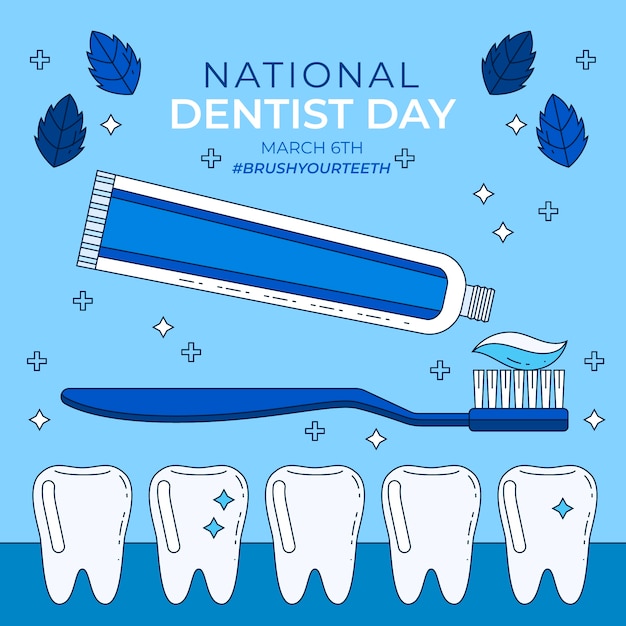 Free vector hand drawn national dentist's day illustration