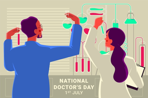 Hand drawn national doctor's day background