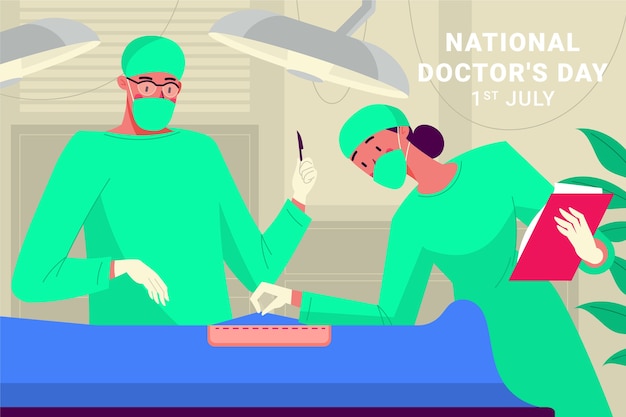 Free vector hand drawn national doctor's day illustration