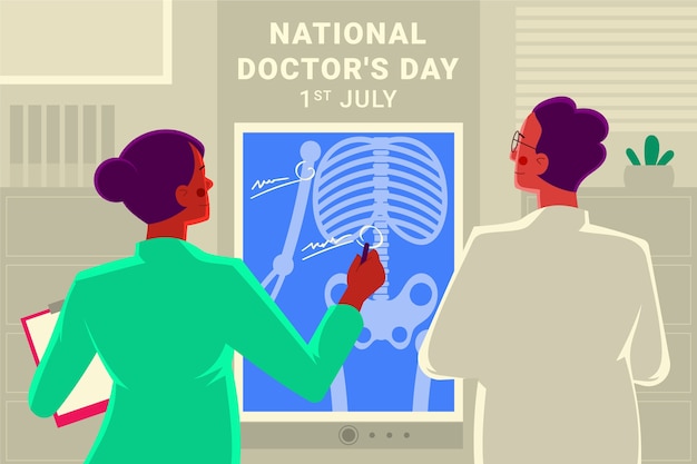 Hand drawn national doctor's day illustration