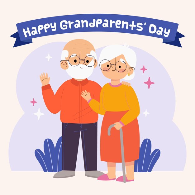 Hand drawn national grandparents day illustration