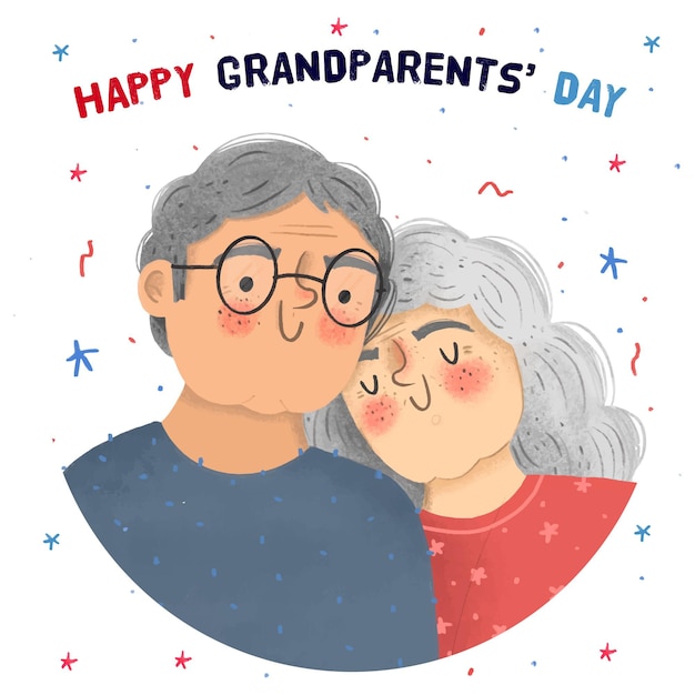 손으로 그린 국가 조부모의 날 미국