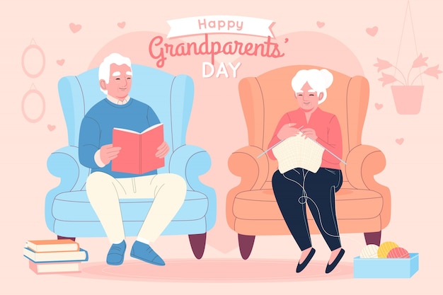 Free vector hand drawn national grandparents day usa