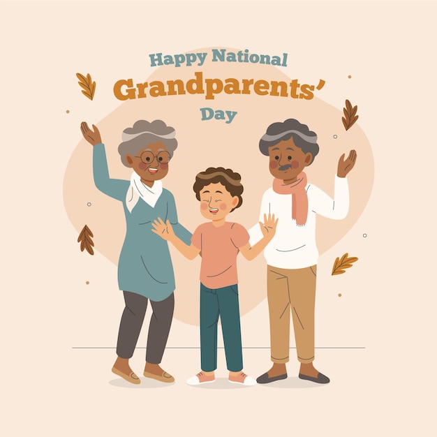 Free vector hand drawn national grandparents' day with grandson