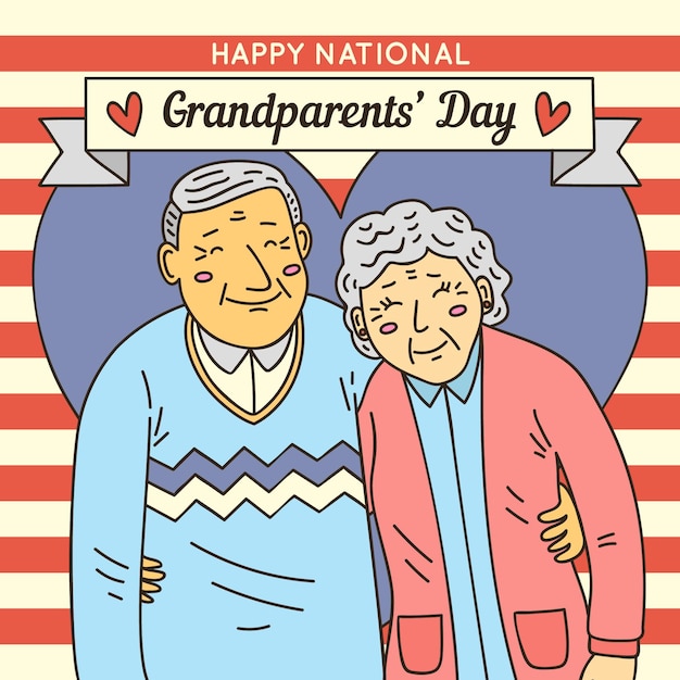 Free vector hand drawn national grandparents' day