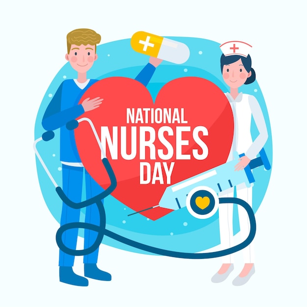 Hand drawn national nurses day illustration