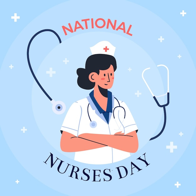 Hand drawn national nurses day illustration