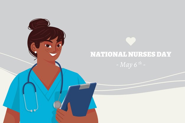 Нарисованная рукой иллюстрация национального дня медсестры