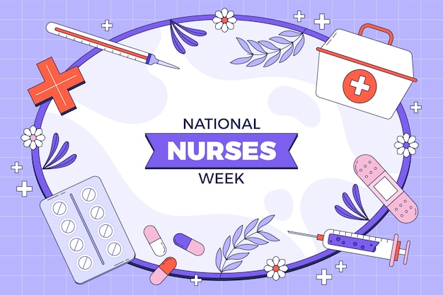 Free vector hand drawn national nurses week background