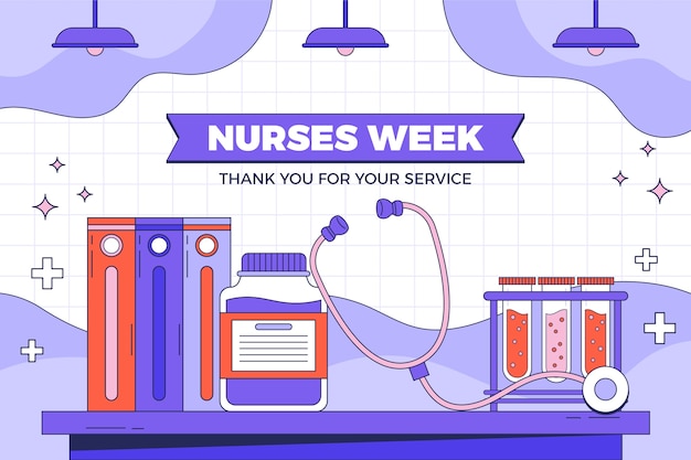 Hand drawn national nurses week background