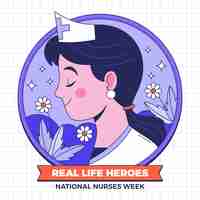 Free vector hand drawn national nurses week illustration