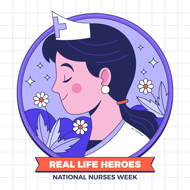 Hand drawn national nurses week illustration