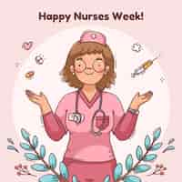 Free vector hand drawn national nurses week illustration