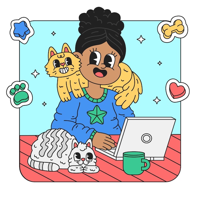 Free vector hand drawn national pet day illustration