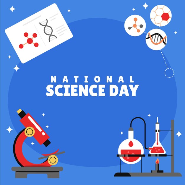 Hand drawn national science day background