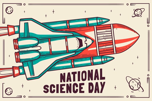 Hand drawn national science day background