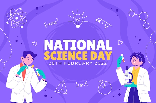 Free vector hand drawn national science day background