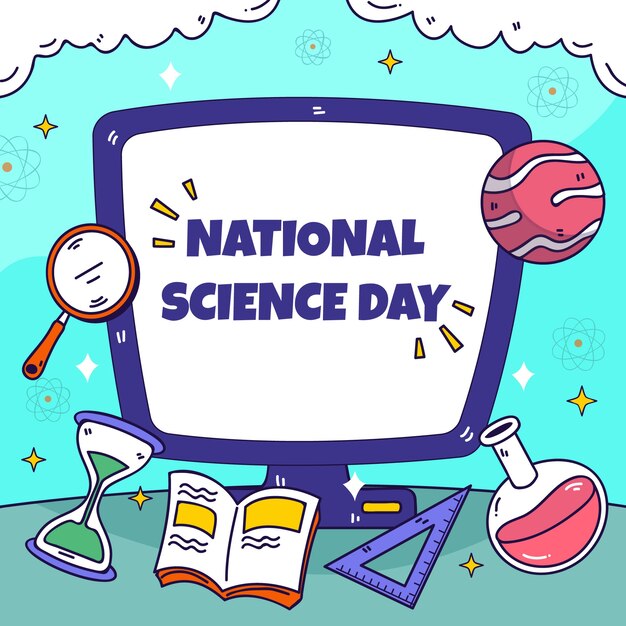 Ручной обращается национальный день науки фон