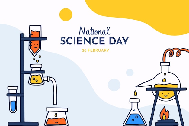 Free vector hand drawn national science day background