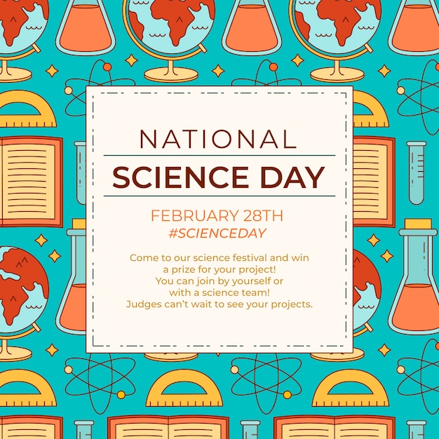 Free vector hand drawn national science day illustration
