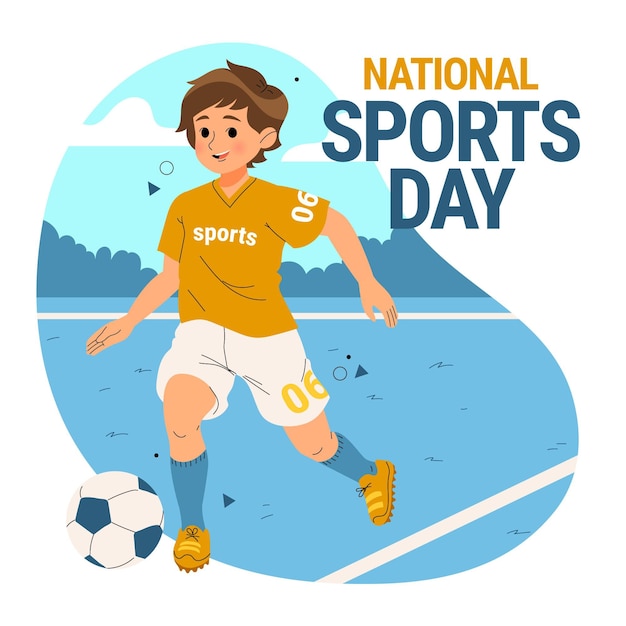 Free vector hand drawn national sports day illustration