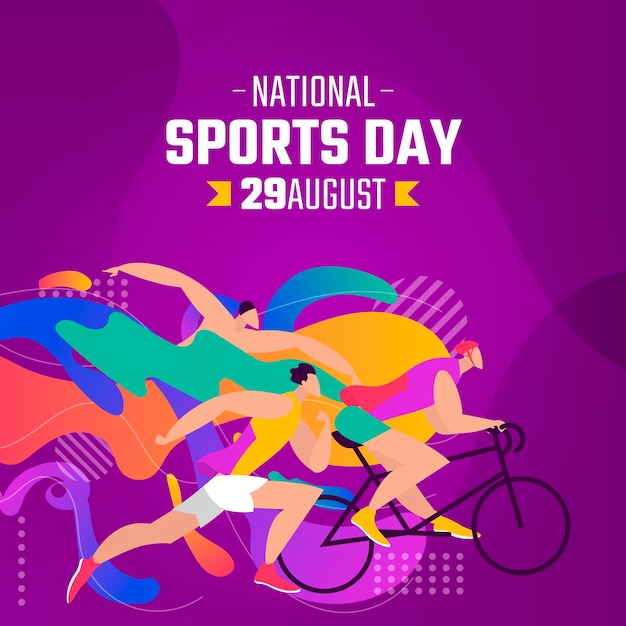 Hand drawn national sports day illustration