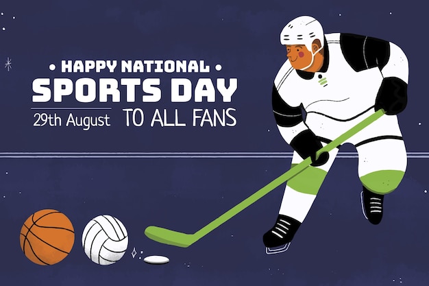 Free vector hand drawn national sports day illustration