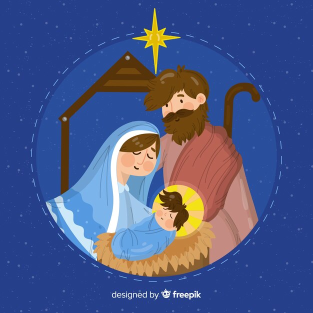 Hand drawn nativity background