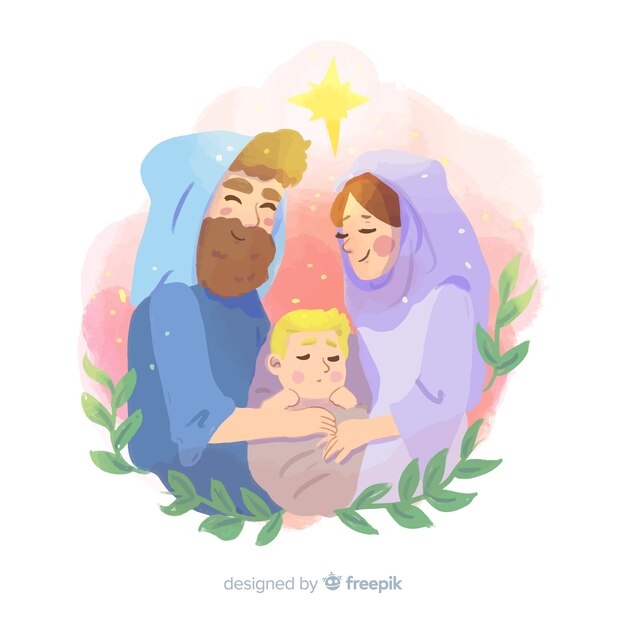 Hand drawn nativity background