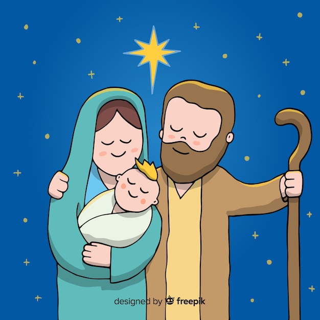 Hand drawn nativity illustration