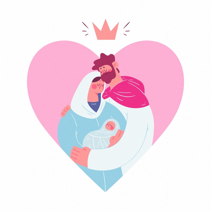 무료 Vector 손으로 그린 출생 장면 그림