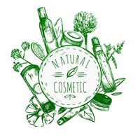 hand drawn natural cosmetics label