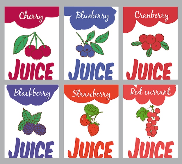 Hand drawn natural juices brochures