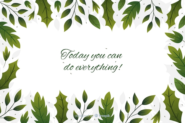 Free vector hand drawn nature background with quote