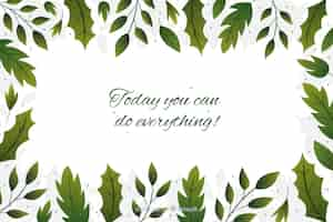 Free vector hand drawn nature background with quote