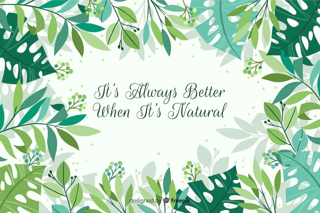 Hand drawn nature background with quote
